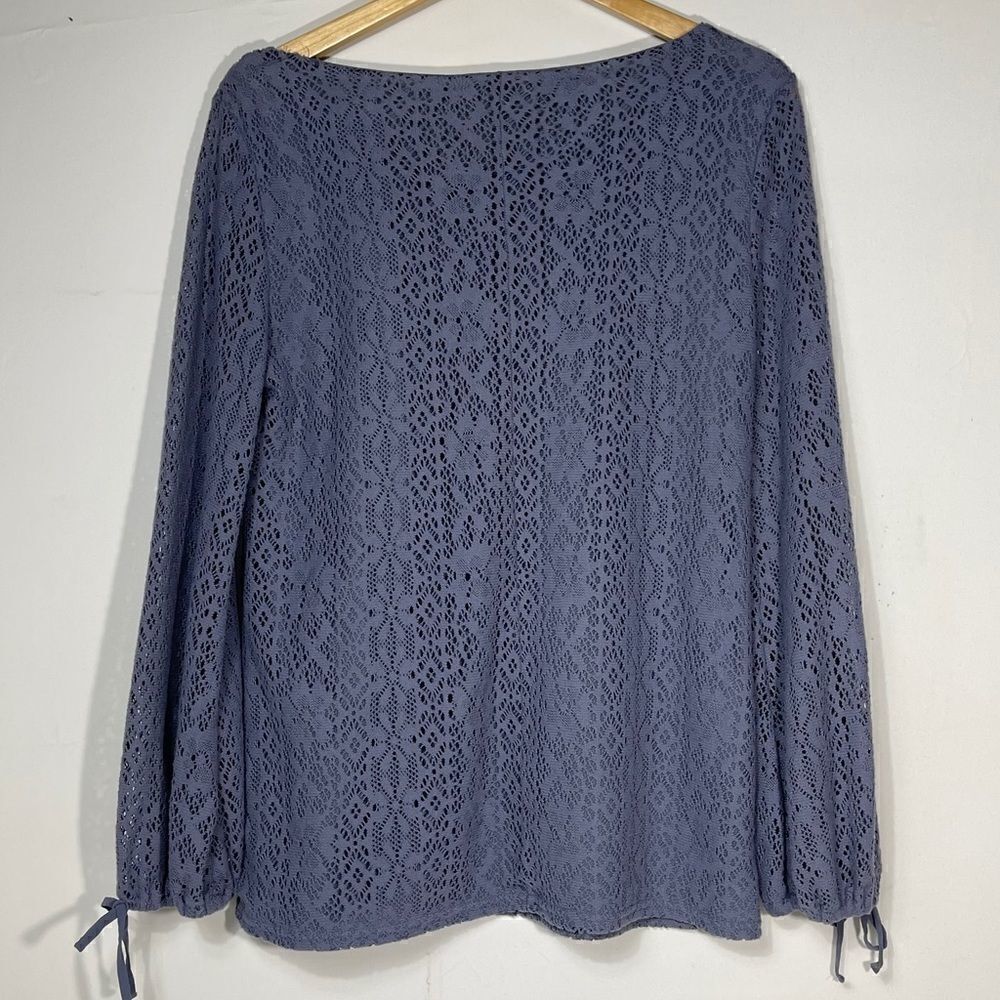 LC Lauren Conrad Blue Long Sleeve Blouse - Picture 5 of 12